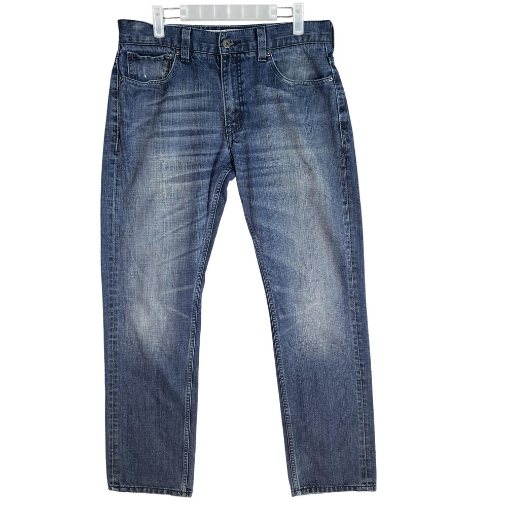 Levis 511 Jeans Mens 34x30 Blue Skinny Fit Whiskered Denim Stretch Medium Wash